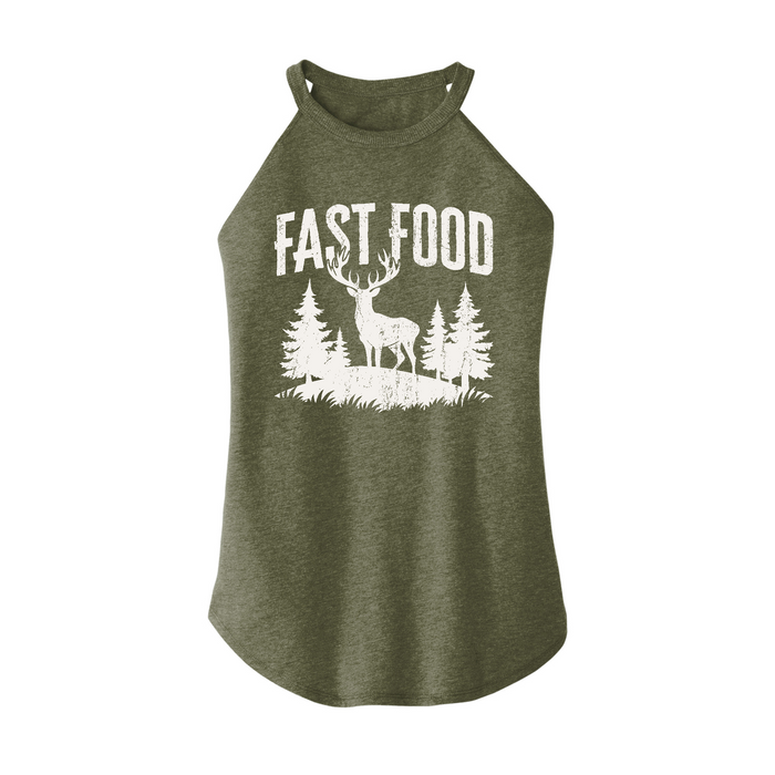 Womens X-Small Military Green Rocker Tank Top