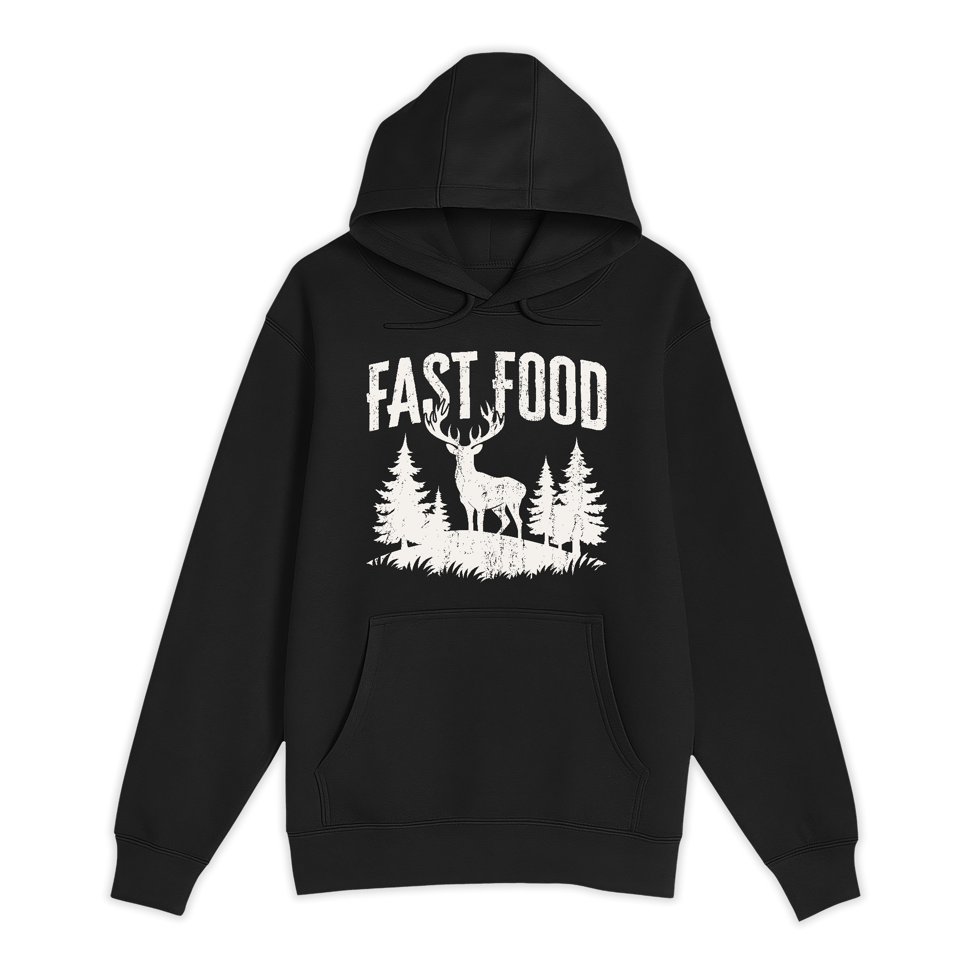 Unisex Small Black Pullover Hooded Sweatshirt