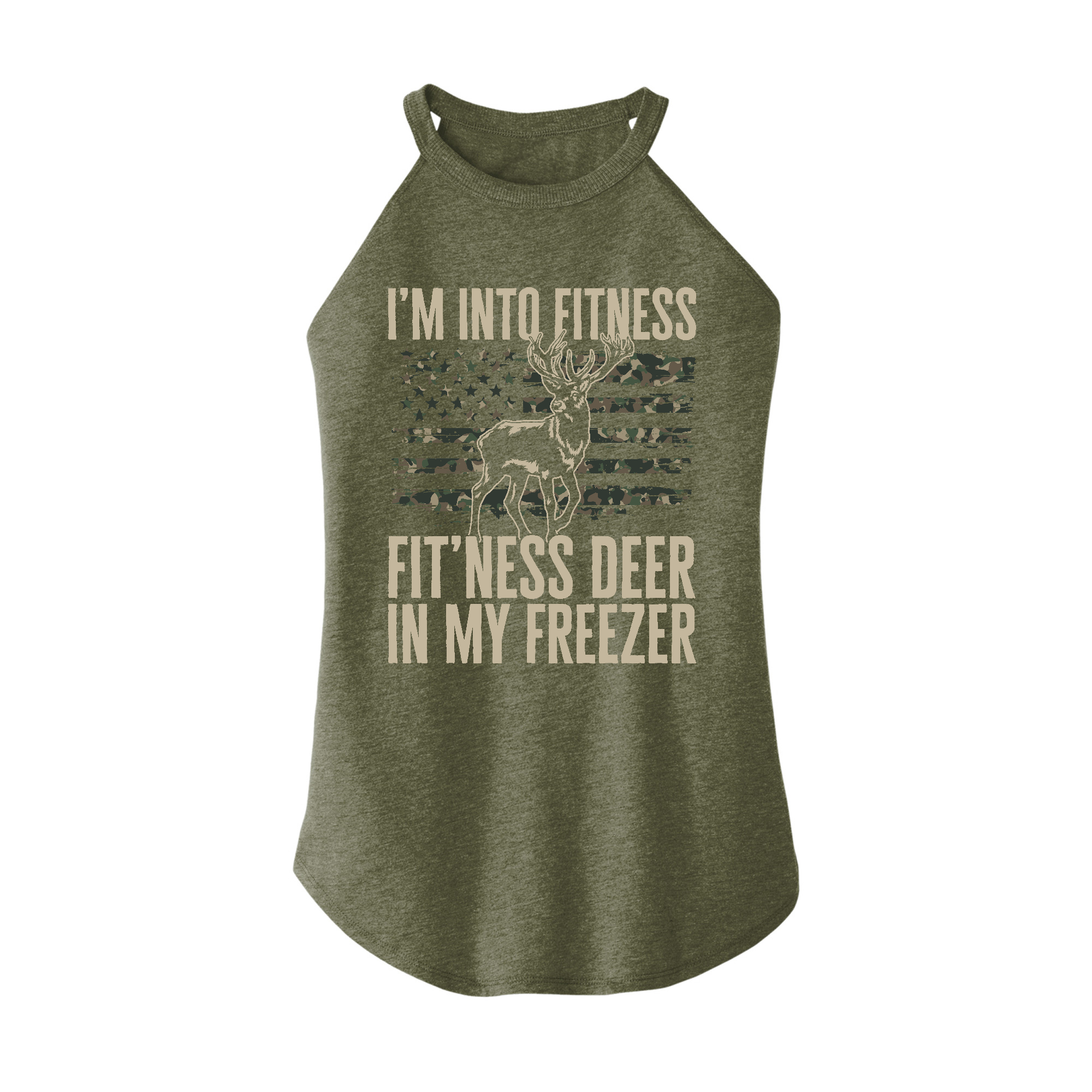 Womens X-Small Military Green Rocker Tank Top