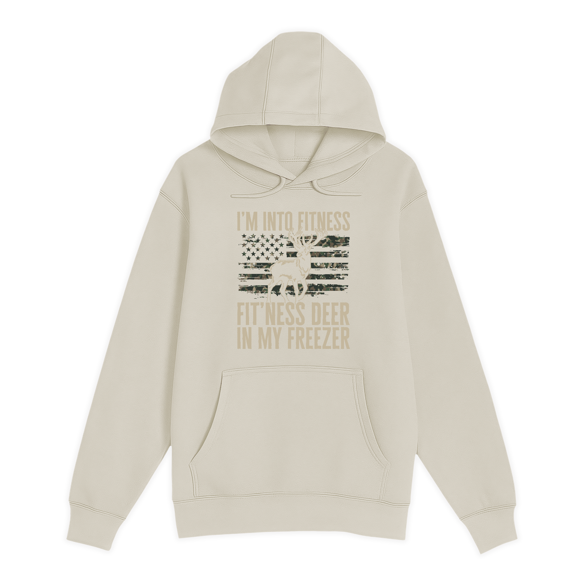 Unisex Small Natural Pullover Hooded Sweatshirt