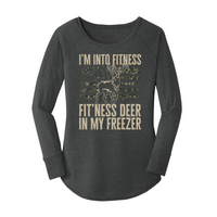 Womens X-Small Dark Heather Gray Long Sleeve Tunic Tee