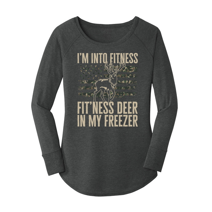 Womens X-Small Dark Heather Gray Long Sleeve Tunic Tee