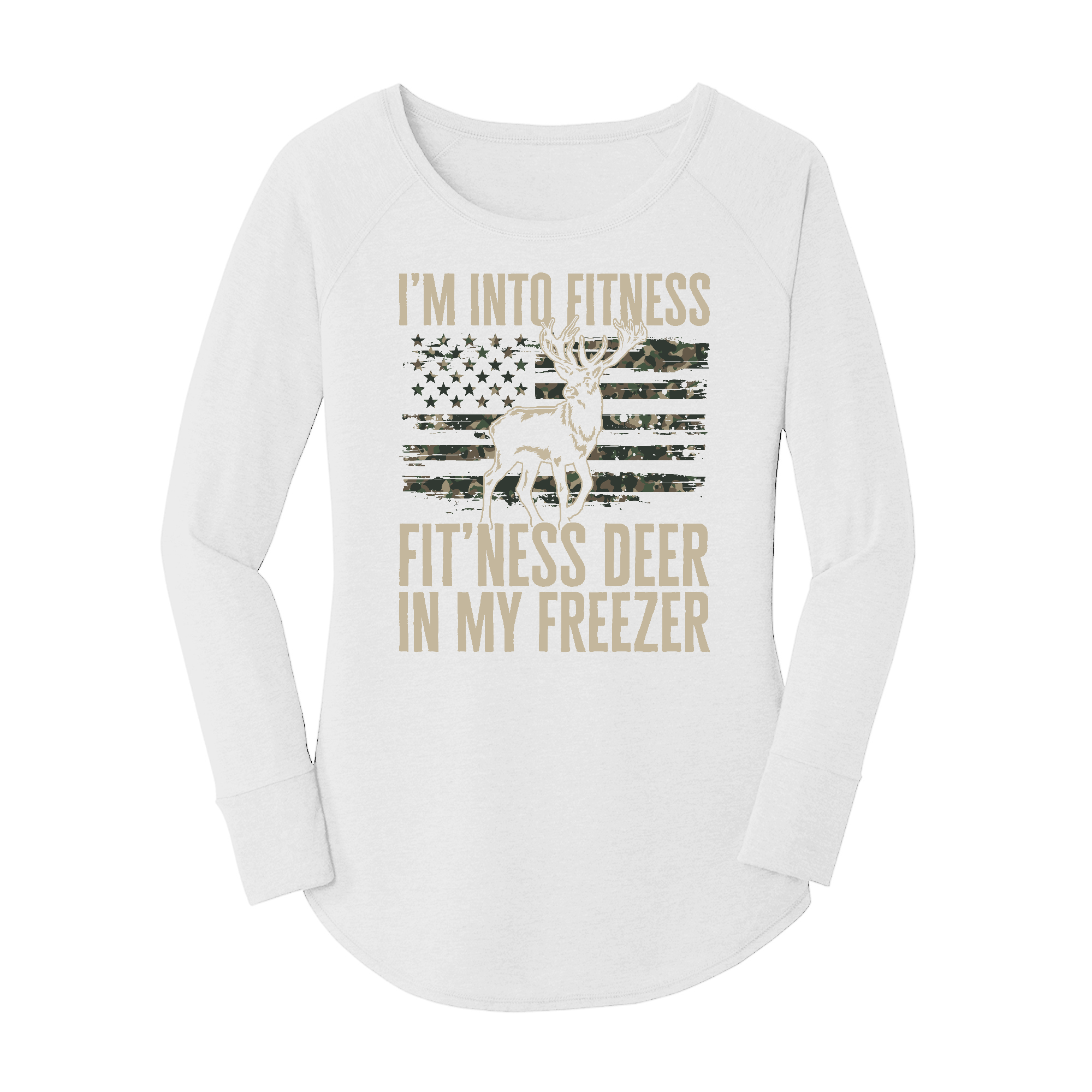 Womens X-Small White Long Sleeve Tunic Tee