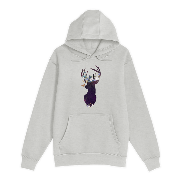 Unisex Small Oatmeal Pullover Hooded Sweatshirt