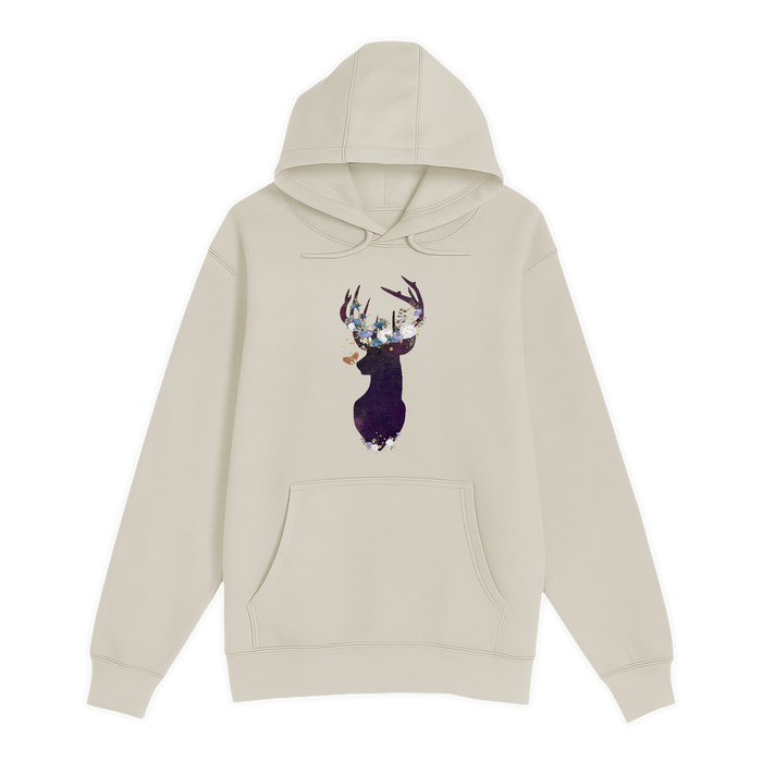 Unisex Small Natural Pullover Hooded Sweatshirt