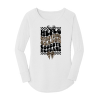 Womens X-Small White Long Sleeve Tunic Tee