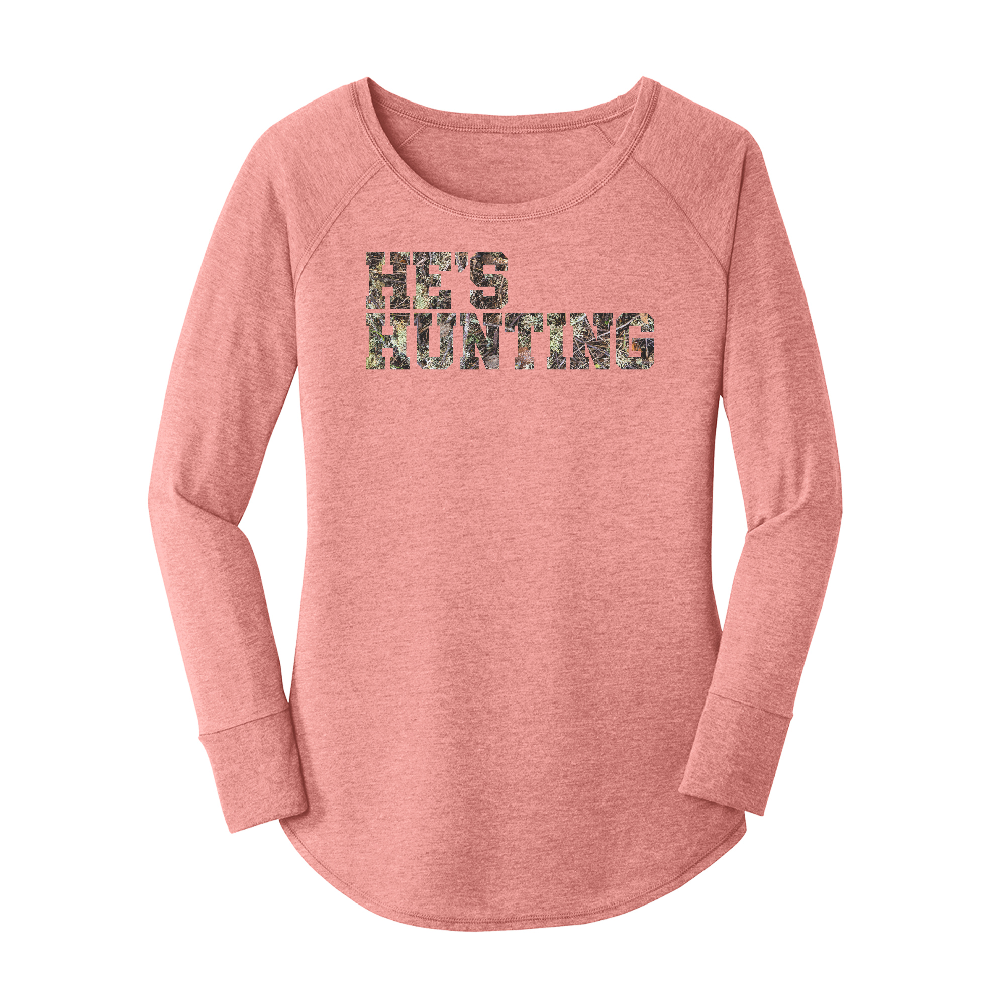 Womens X-Small Light Pink Long Sleeve Tunic Tee