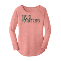 Womens X-Small Light Pink Long Sleeve Tunic Tee