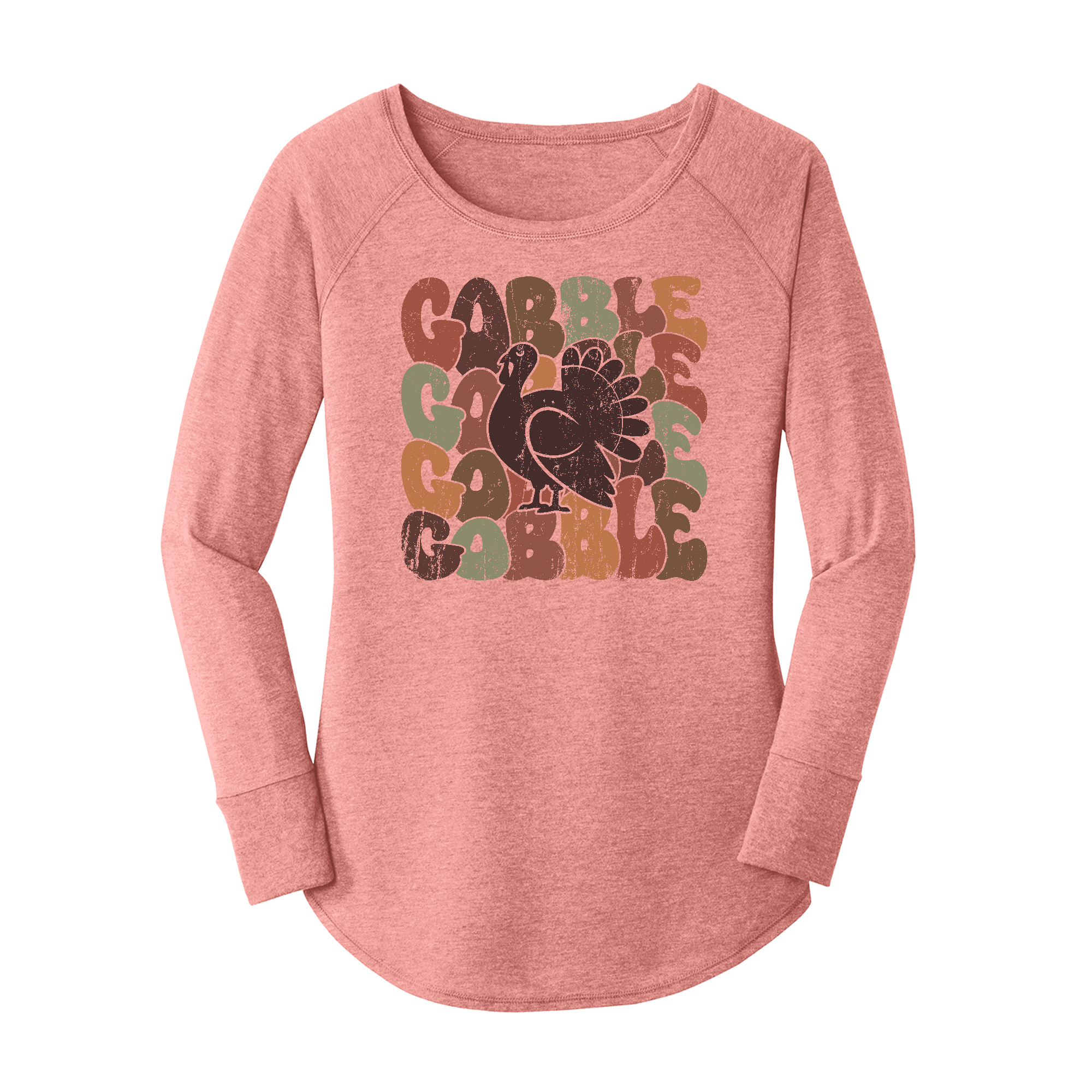 Womens X-Small Light Pink Long Sleeve Tunic Tee