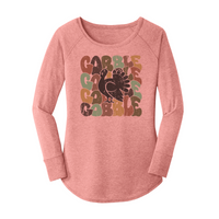 Womens X-Small Light Pink Long Sleeve Tunic Tee