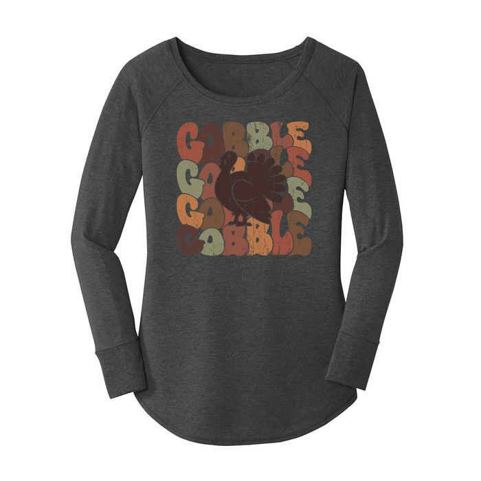 Womens X-Small Dark Heather Gray Long Sleeve Tunic Tee