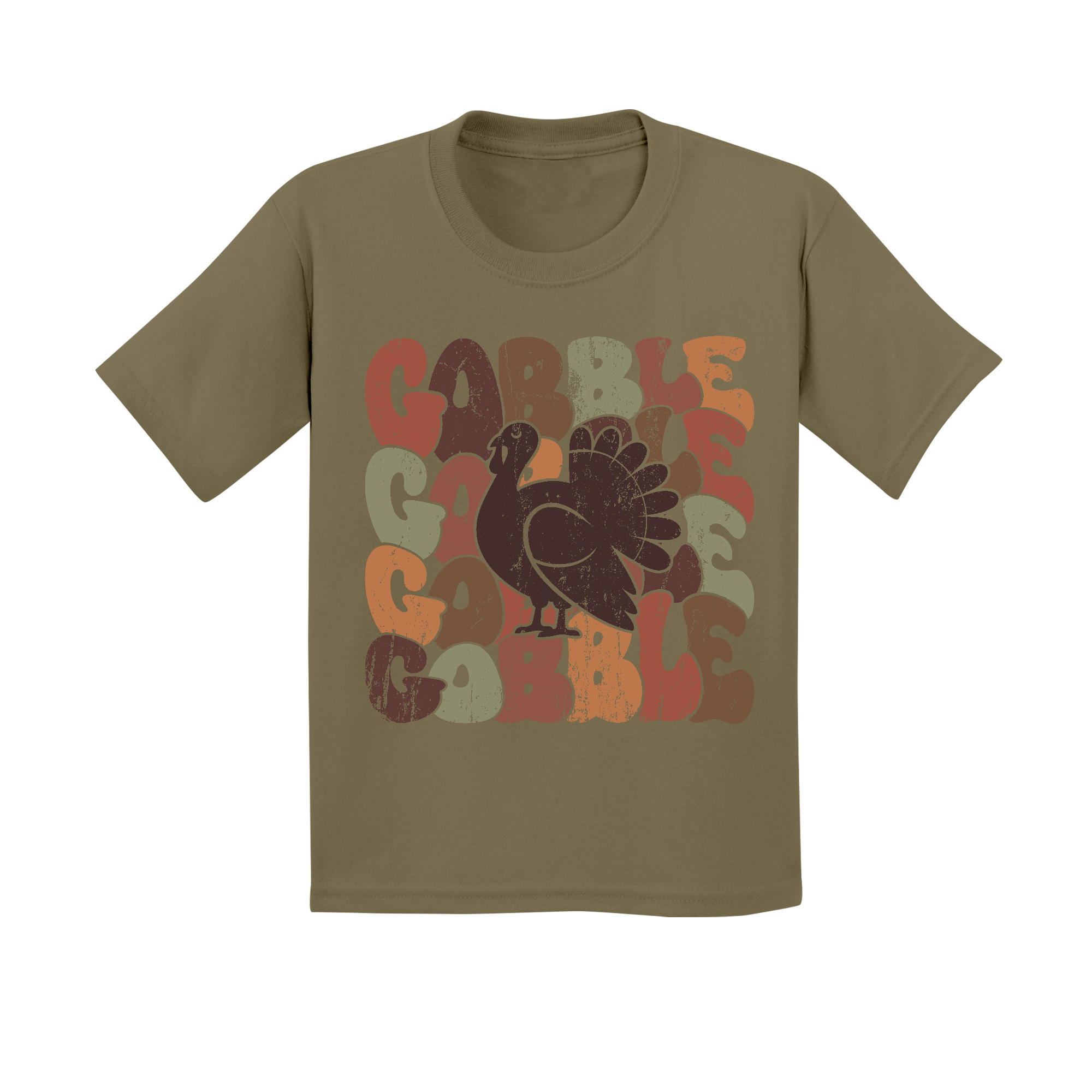 Kids Small Military Green Style_T-Shirt