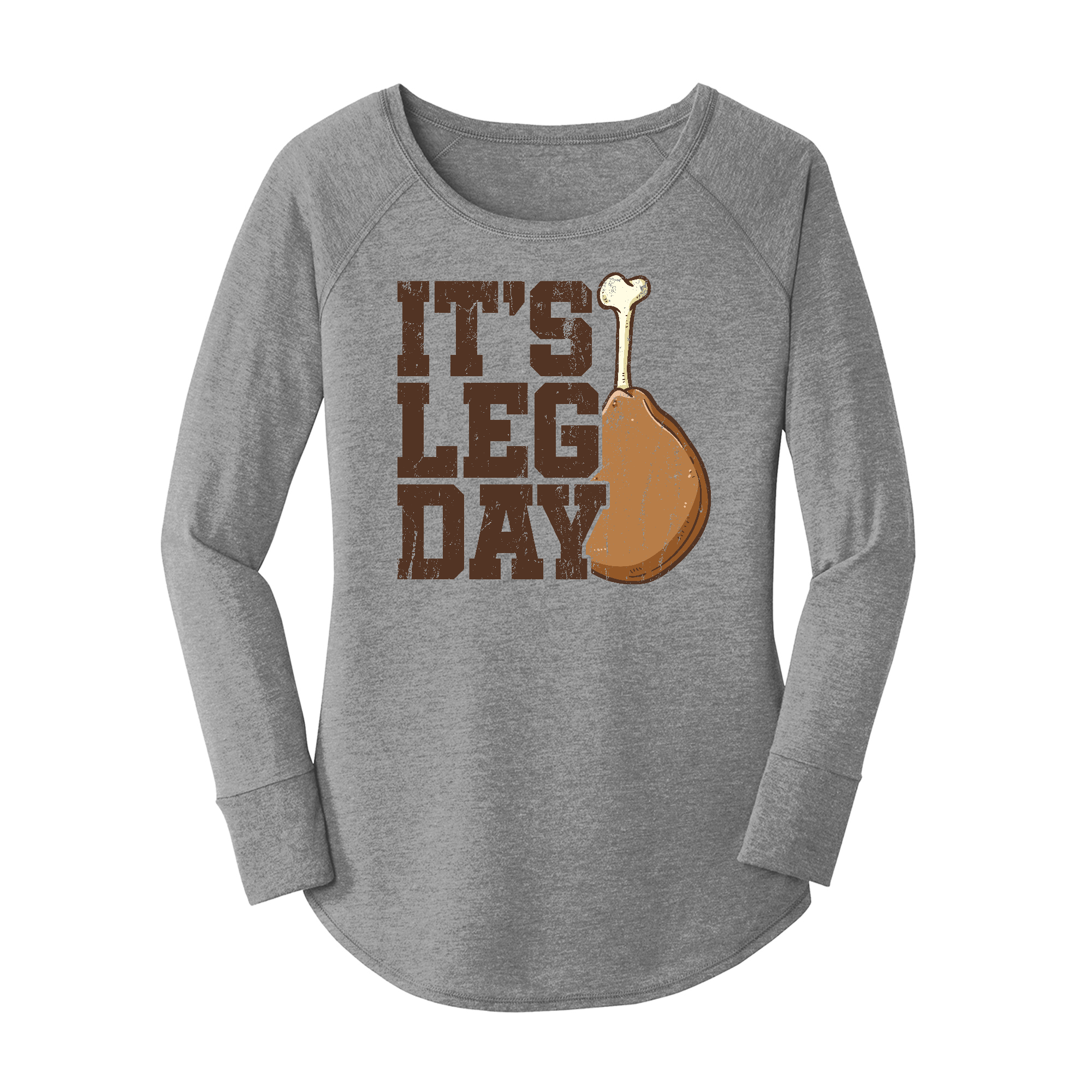 Womens X-Small Grey Long Sleeve Tunic Tee