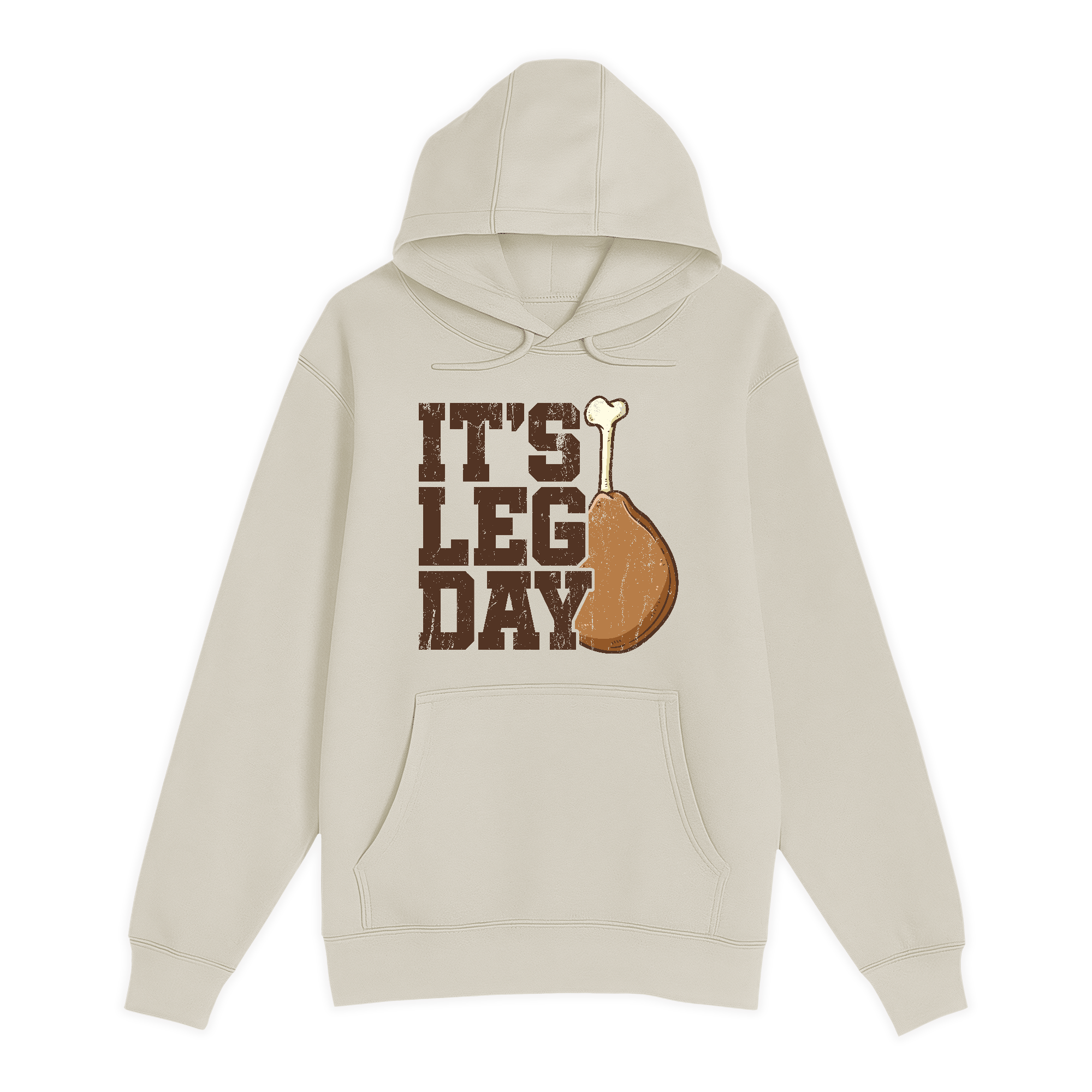 Unisex Small Natural Pullover Hooded Sweatshirt