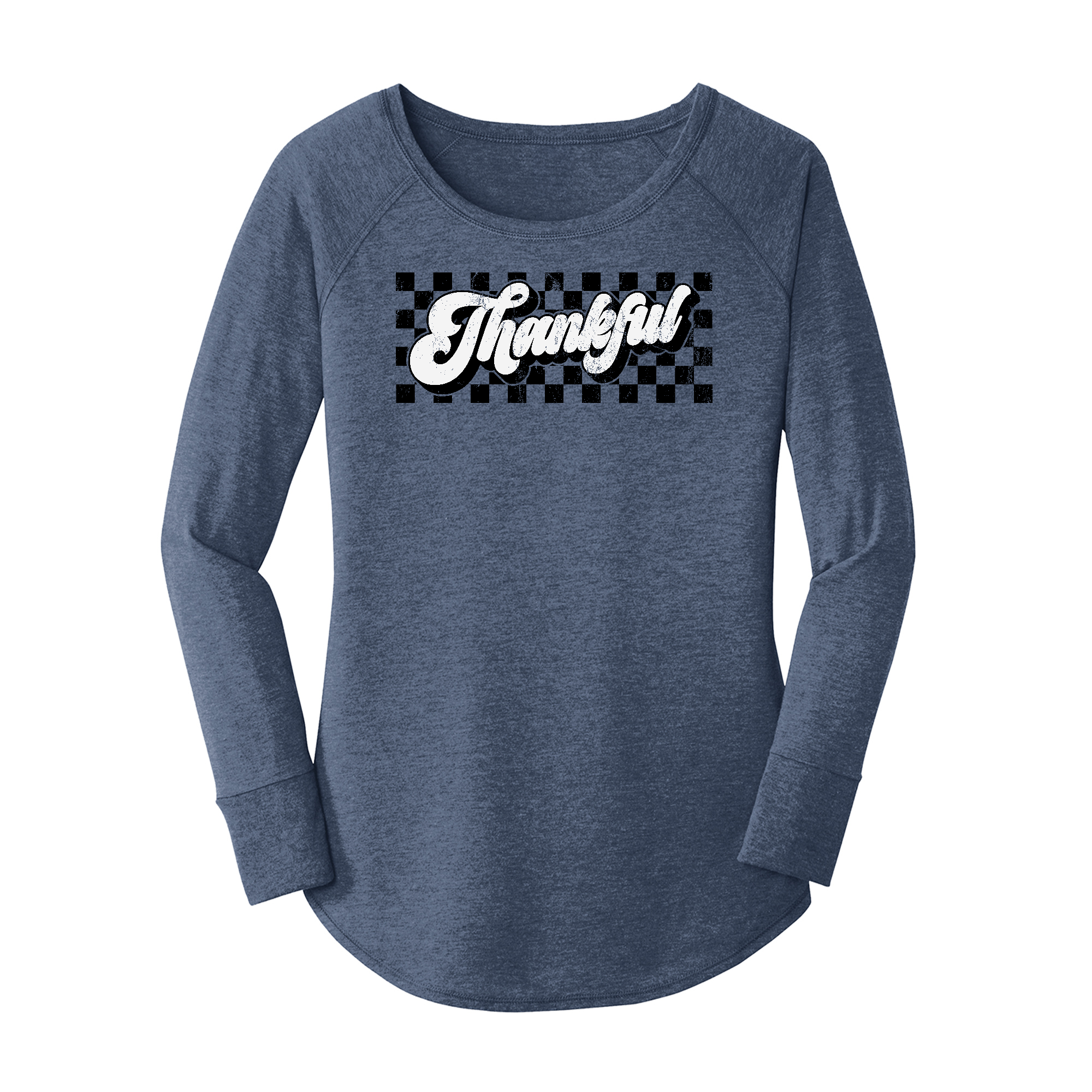 Womens X-Small Navy Heather Long Sleeve Tunic Tee