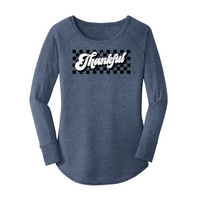 Womens X-Small Navy Heather Long Sleeve Tunic Tee