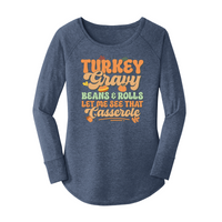 Womens X-Small Navy Heather Long Sleeve Tunic Tee