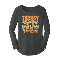 Womens X-Small Dark Heather Gray Long Sleeve Tunic Tee