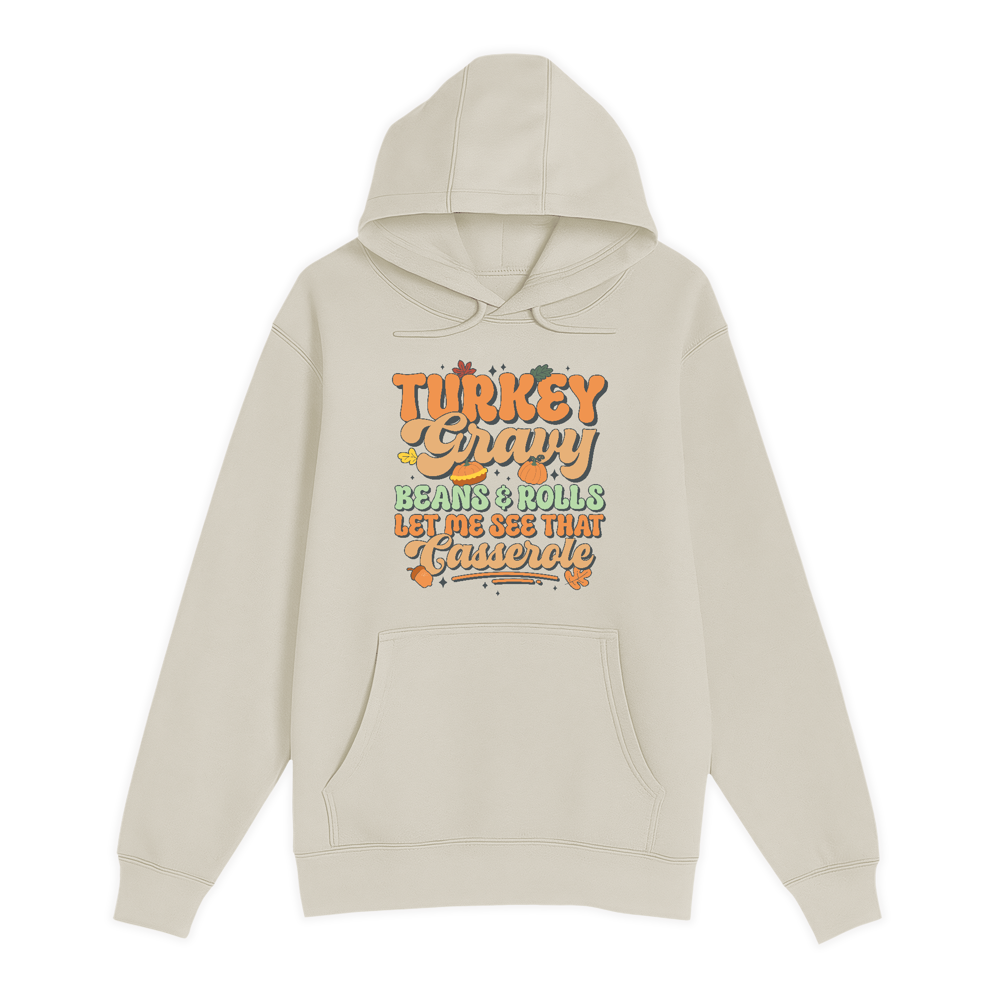 Unisex Small Natural Pullover Hooded Sweatshirt