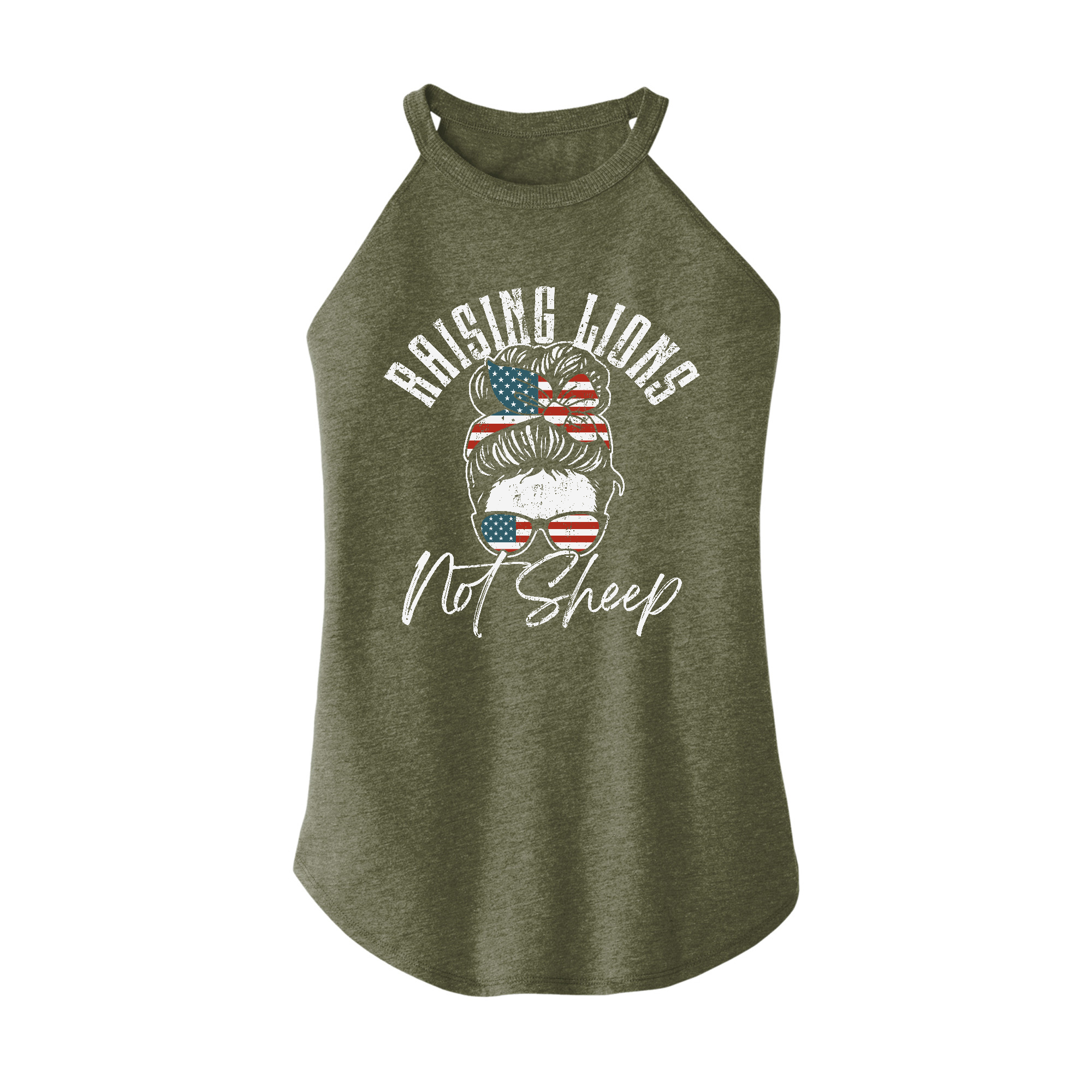 Womens X-Small Military Green Rocker Tank Top