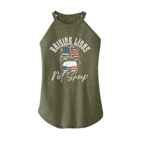 Womens X-Small Military Green Rocker Tank Top