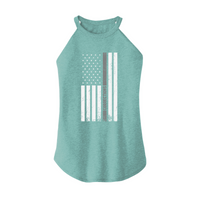 Womens X-Small Teal Rocker Tank Top
