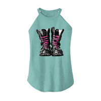 Womens X-Small Teal Rocker Tank Top