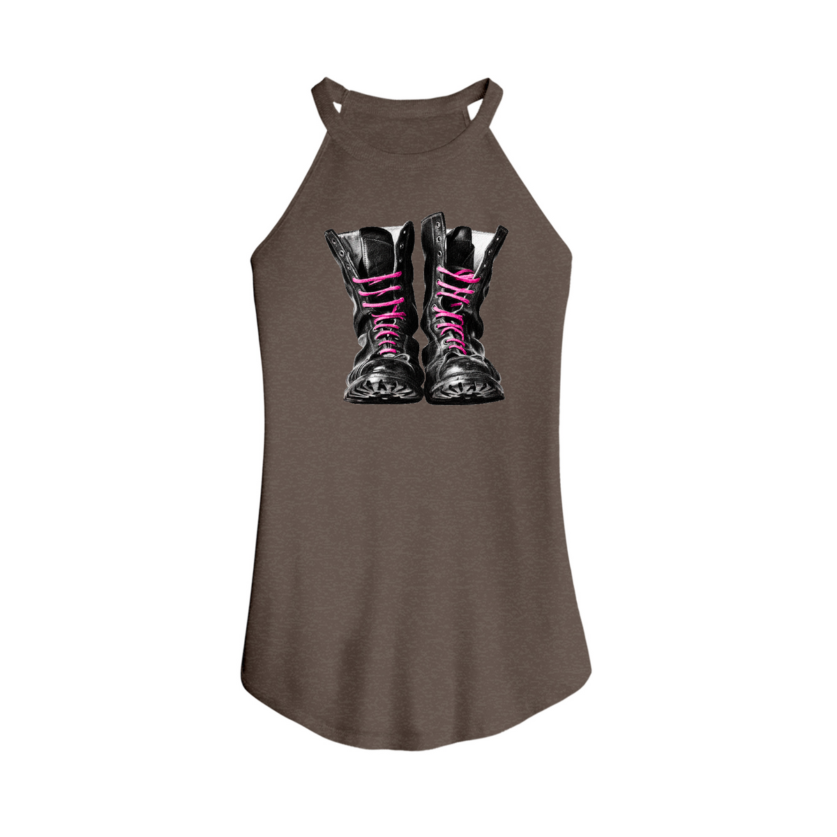 Ladies Rocker Tank Fitness Tee Co. | Army Boots Fitted Rocker Women's Tank | Women's ...