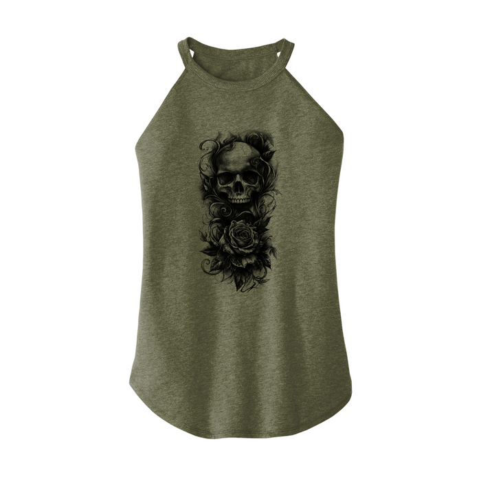 Womens X-Small Military Green Rocker Tank Top