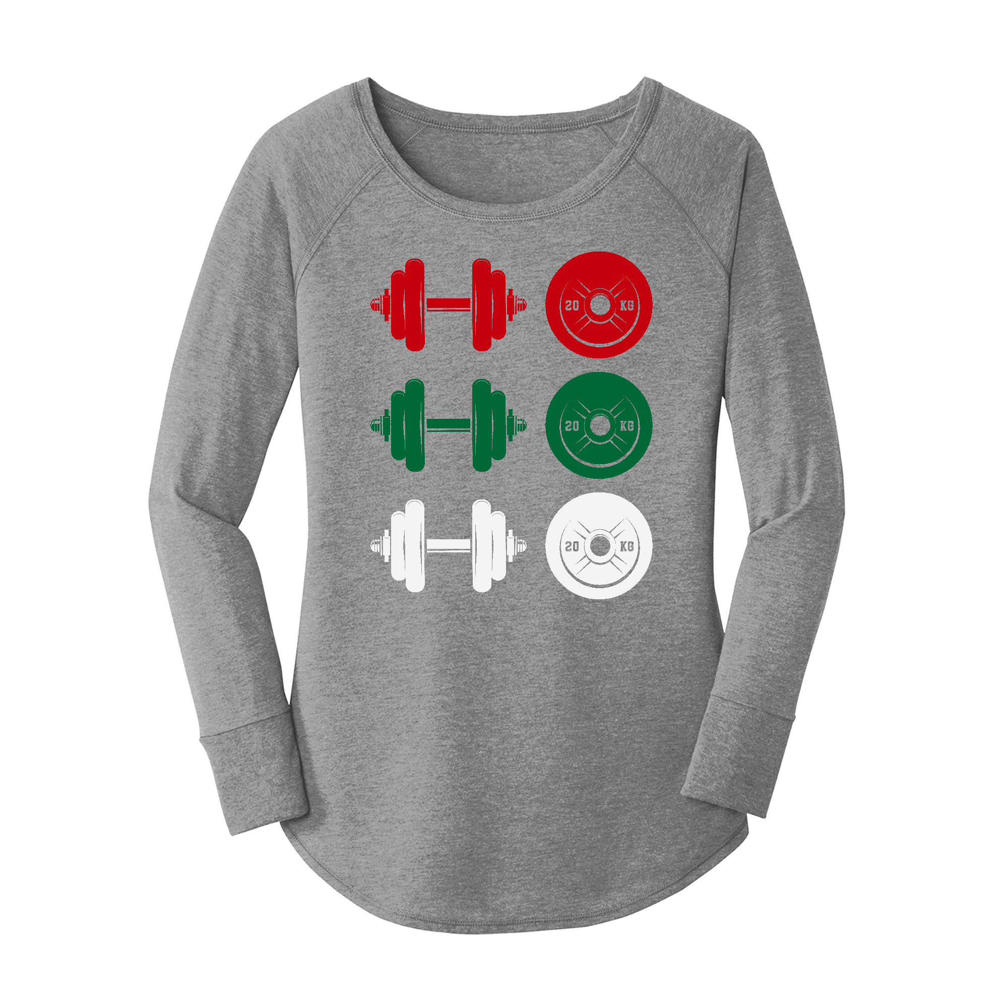 Womens X-Small Grey Long Sleeve Tunic Tee