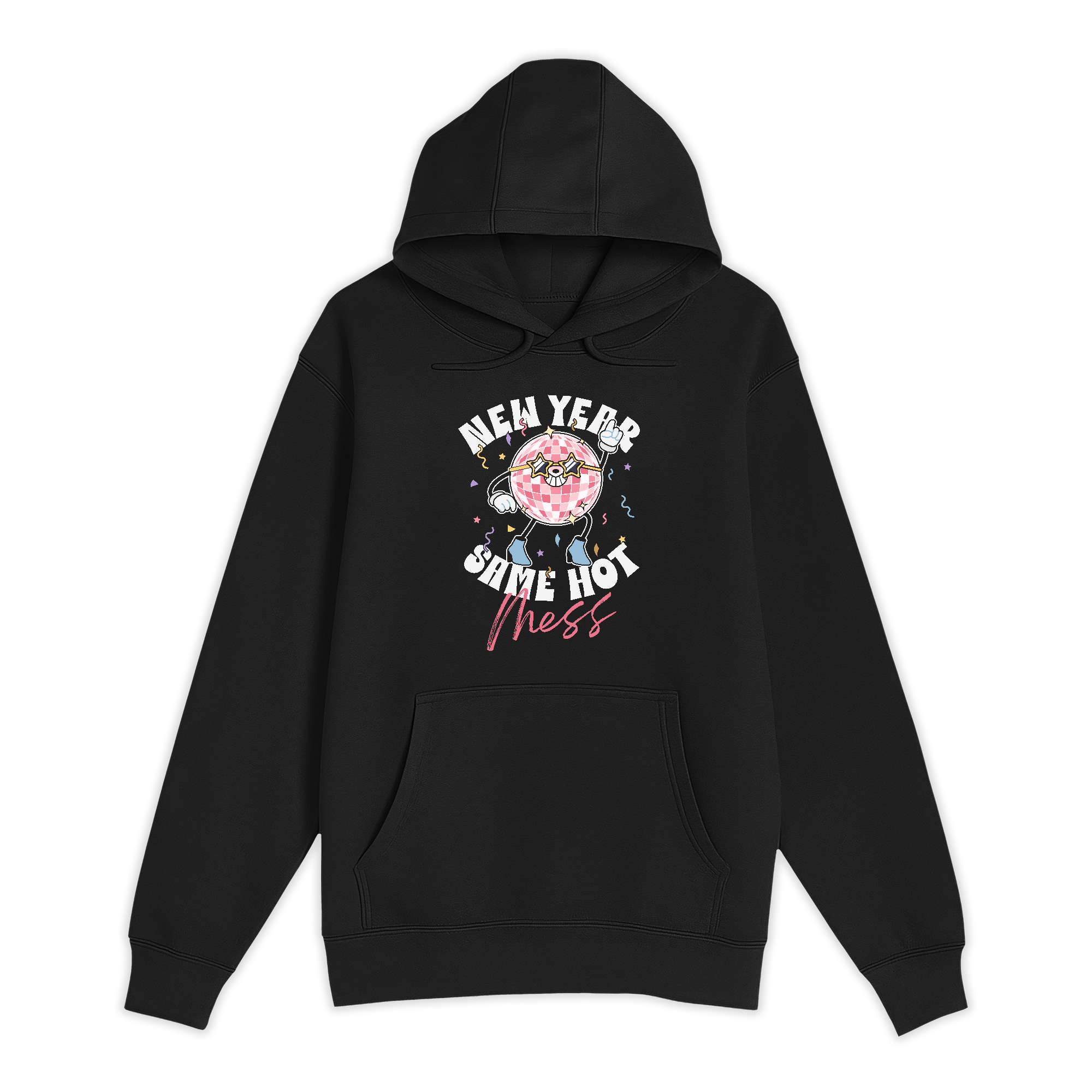 Unisex Small Black Pullover Hooded Sweatshirt