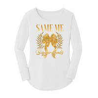 Womens X-Small White Long Sleeve Tunic Tee