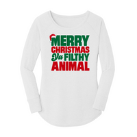 Womens X-Small White Long Sleeve Tunic Tee