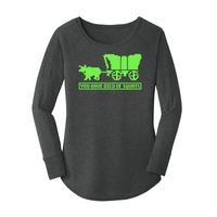 Womens X-Small Dark Heather Gray Long Sleeve Tunic Tee