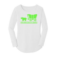 Womens X-Small White Long Sleeve Tunic Tee