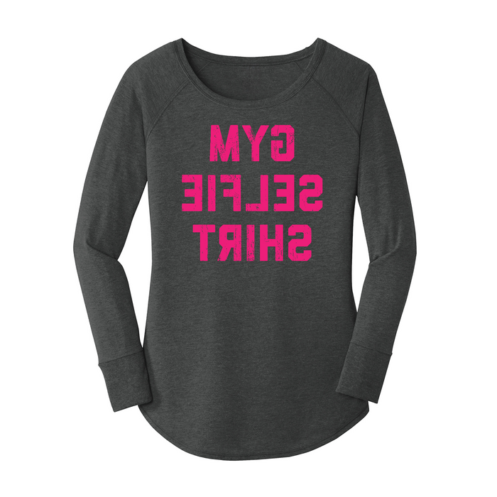 Womens X-Small Dark Heather Gray Long Sleeve Tunic Tee