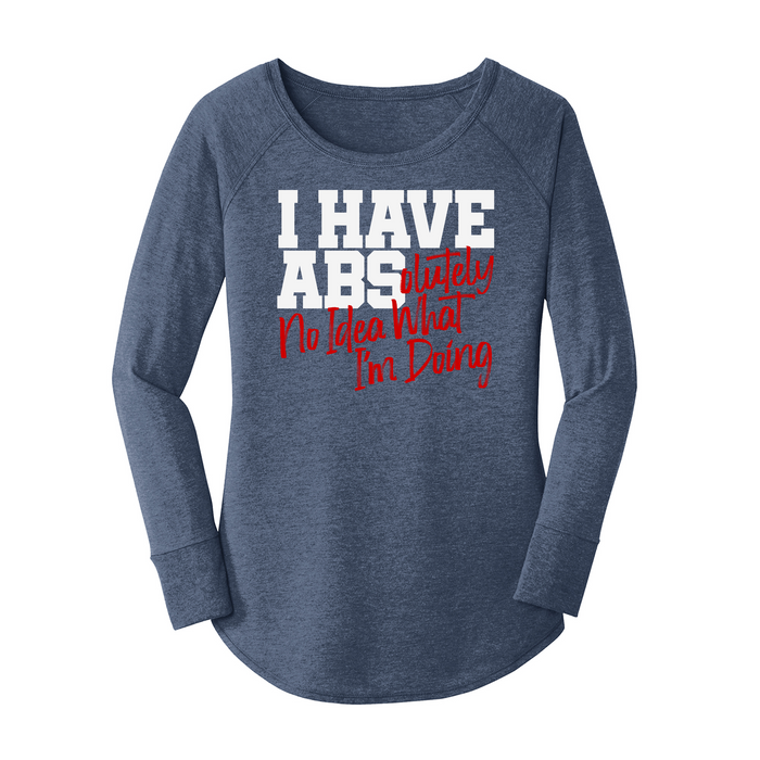 Womens X-Small Navy Heather Long Sleeve Tunic Tee