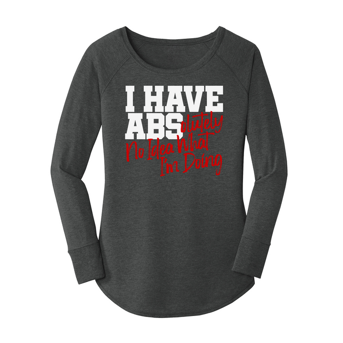 Womens X-Small Dark Heather Gray Long Sleeve Tunic Tee