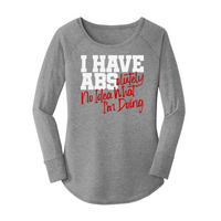 Womens X-Small Grey Long Sleeve Tunic Tee