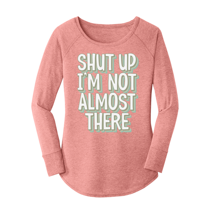 Womens X-Small Light Pink Long Sleeve Tunic Tee