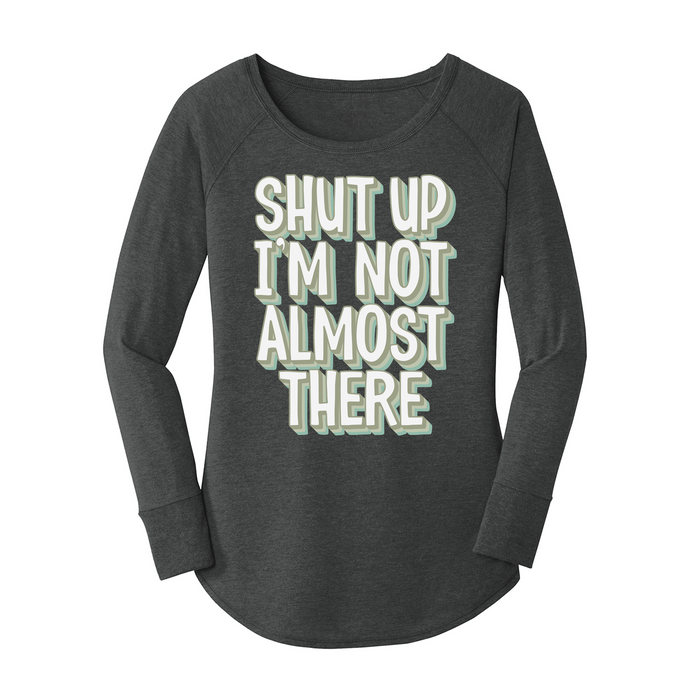 Womens X-Small Dark Heather Gray Long Sleeve Tunic Tee