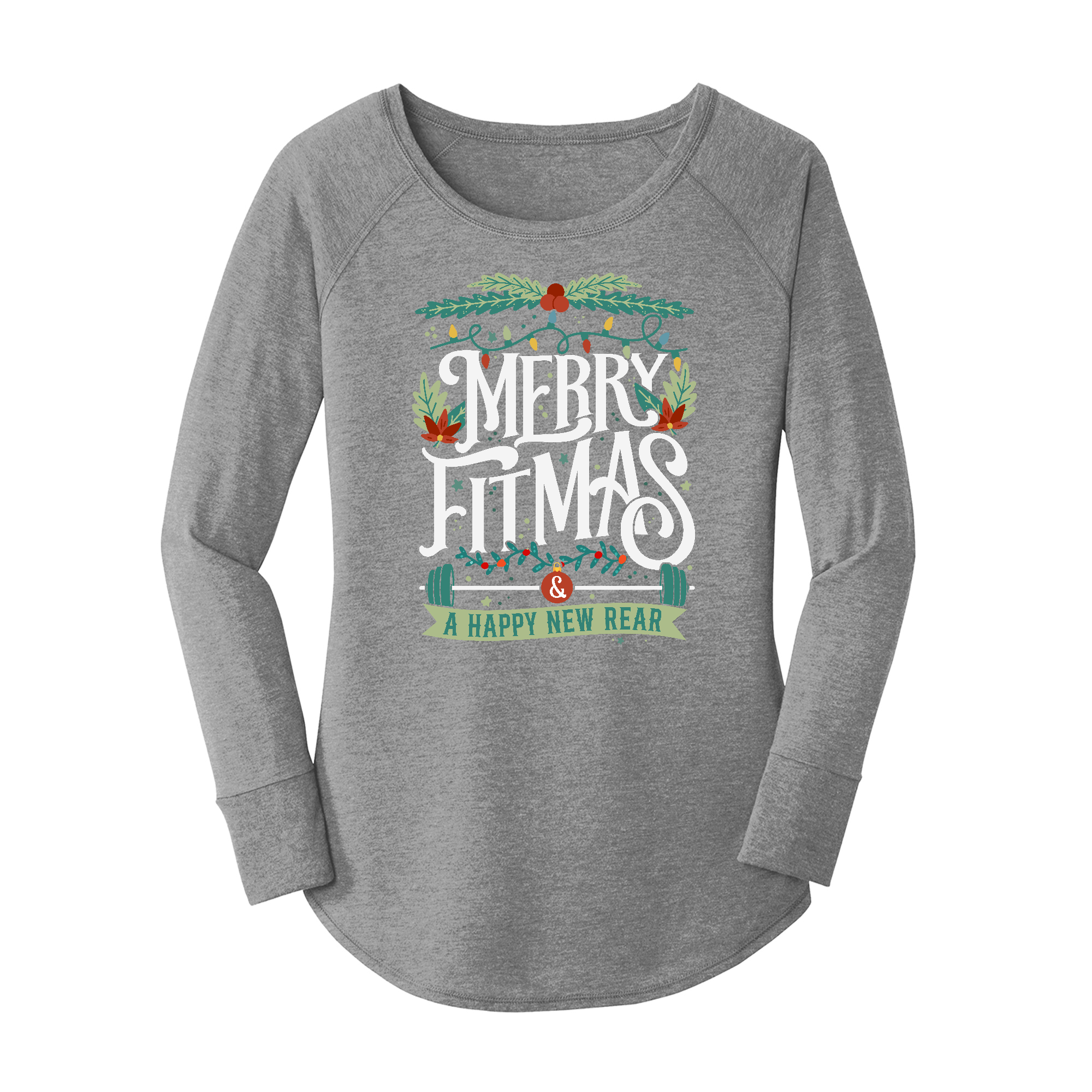 Womens X-Small Grey Long Sleeve Tunic Tee