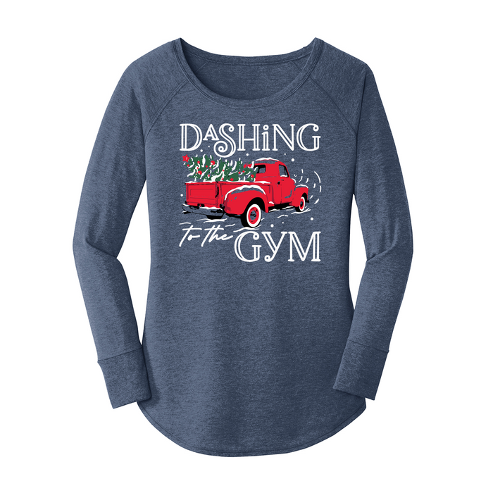 Womens X-Small Navy Heather Long Sleeve Tunic Tee