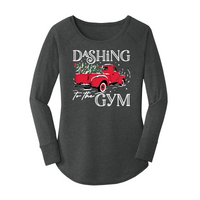 Womens X-Small Dark Heather Gray Long Sleeve Tunic Tee