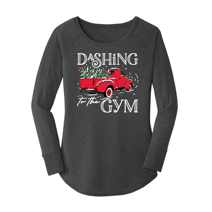 Womens X-Small Dark Heather Gray Long Sleeve Tunic Tee