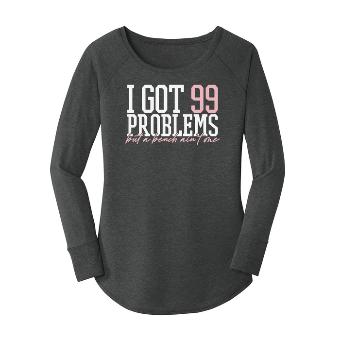 Womens X-Small Dark Heather Gray Long Sleeve Tunic Tee