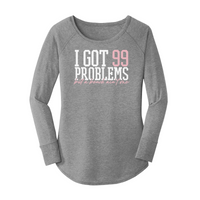 Womens X-Small Grey Long Sleeve Tunic Tee