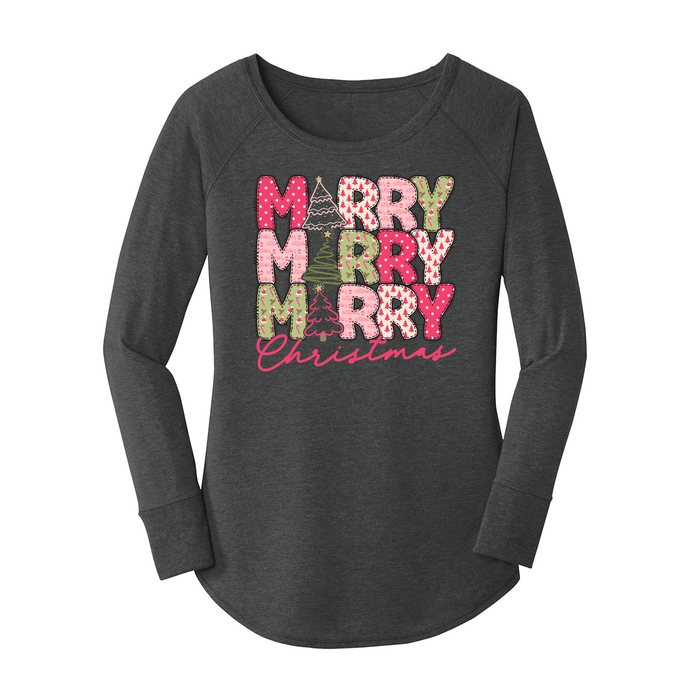 Womens X-Small Dark Heather Gray Long Sleeve Tunic Tee