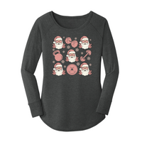 Womens X-Small Dark Heather Gray Long Sleeve Tunic Tee