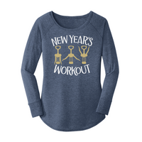 Womens X-Small Navy Heather Long Sleeve Tunic Tee